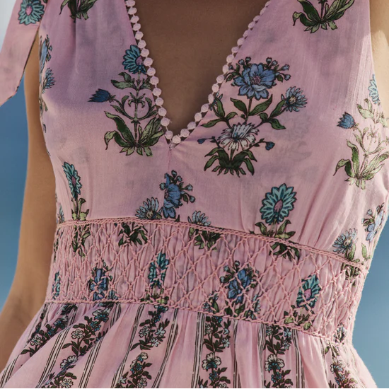 Bow Detail V Neck Belted Mini Dress