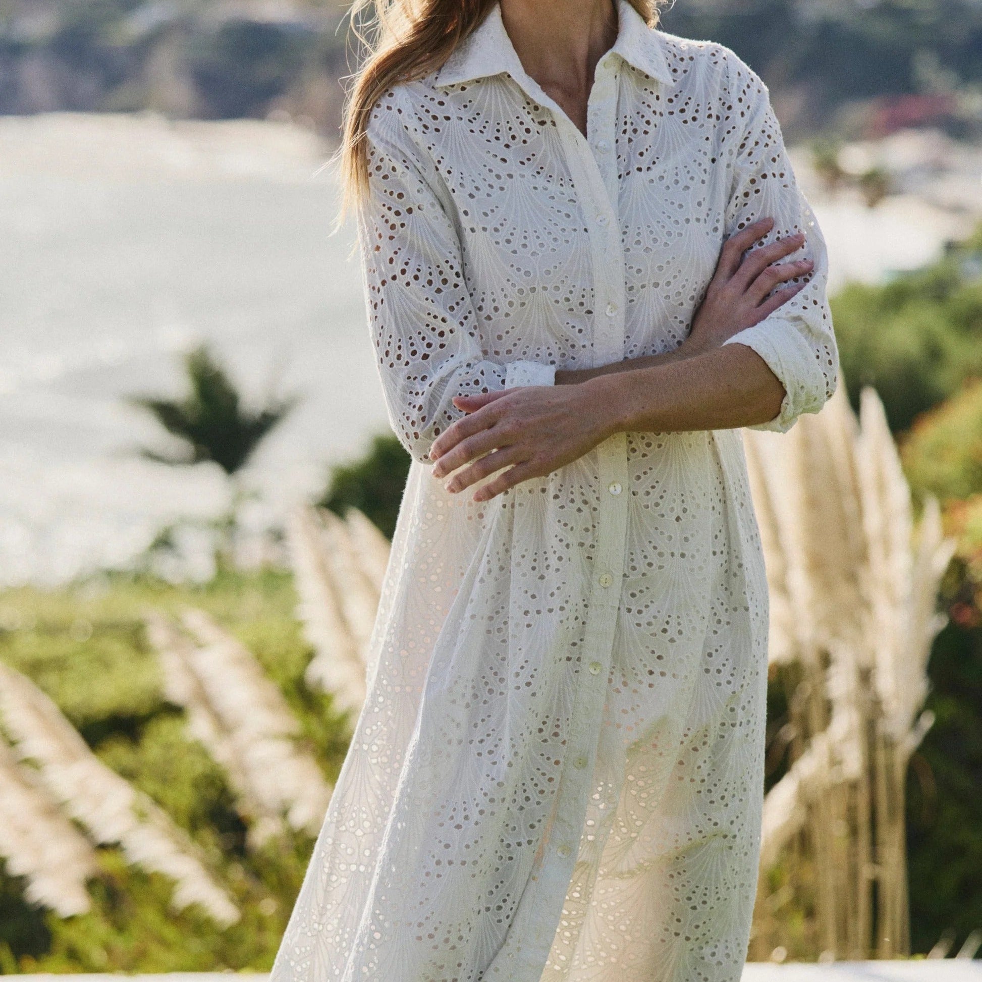 Long Cut Out Shirt Dress