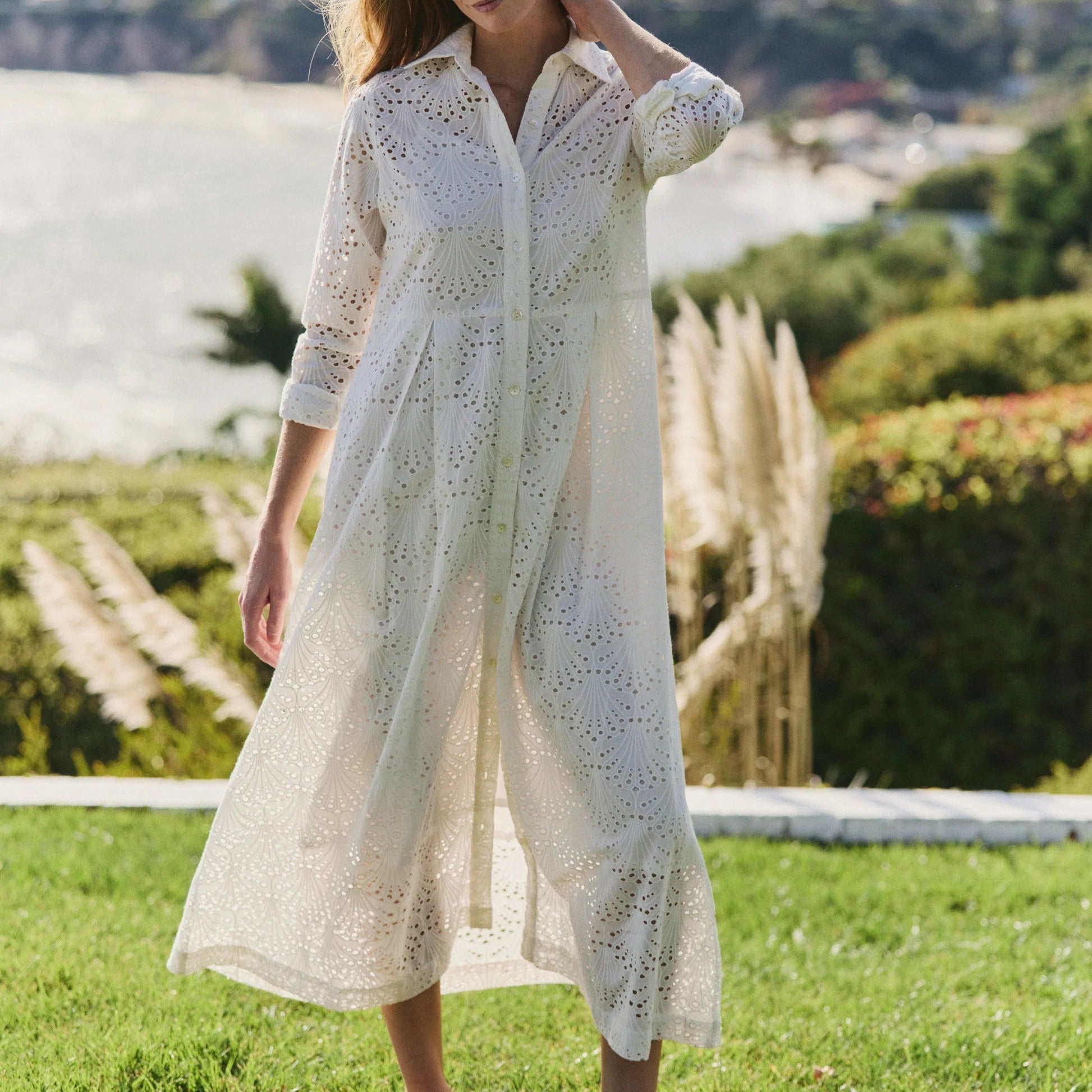 Long Cut Out Shirt Dress