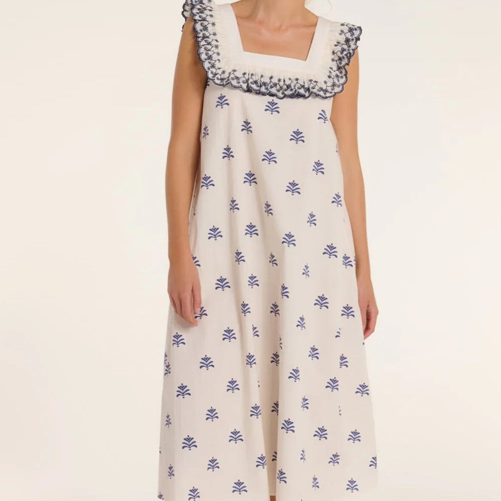 Square Neck Sleeveless Midi Dress