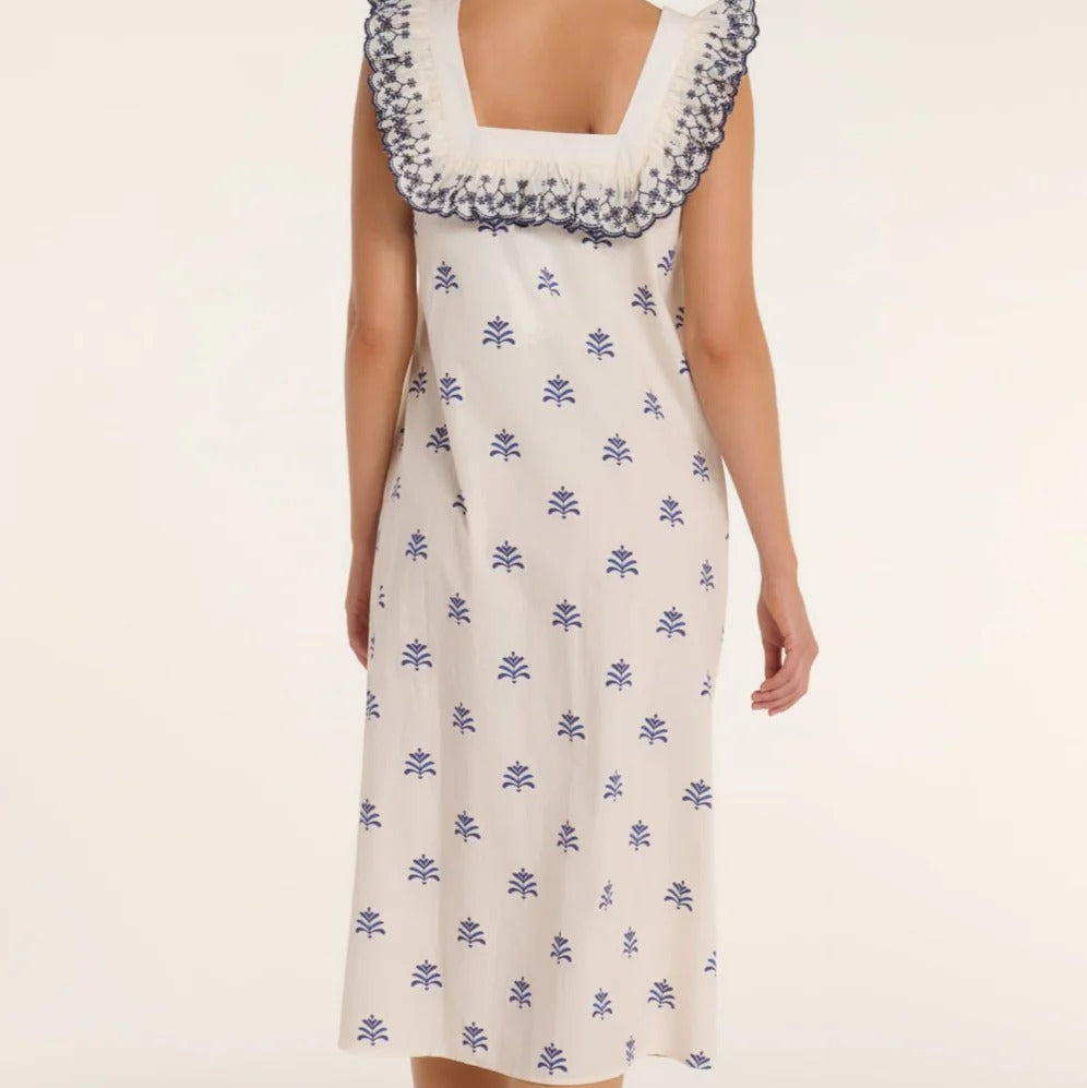 Square Neck Sleeveless Midi Dress