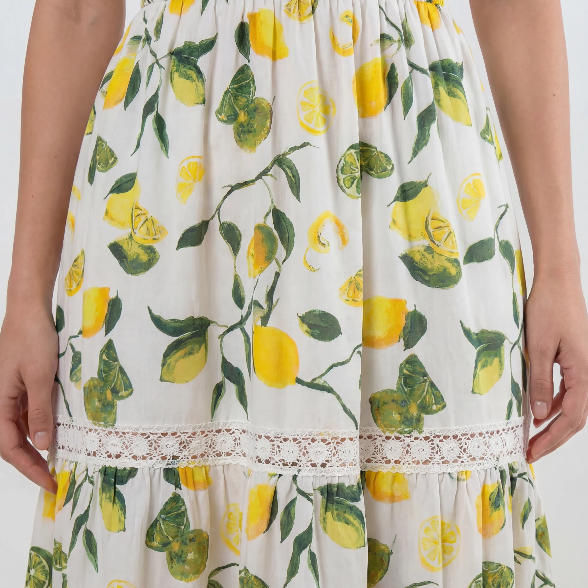 Strapless Tiered Lace Maxi Dress